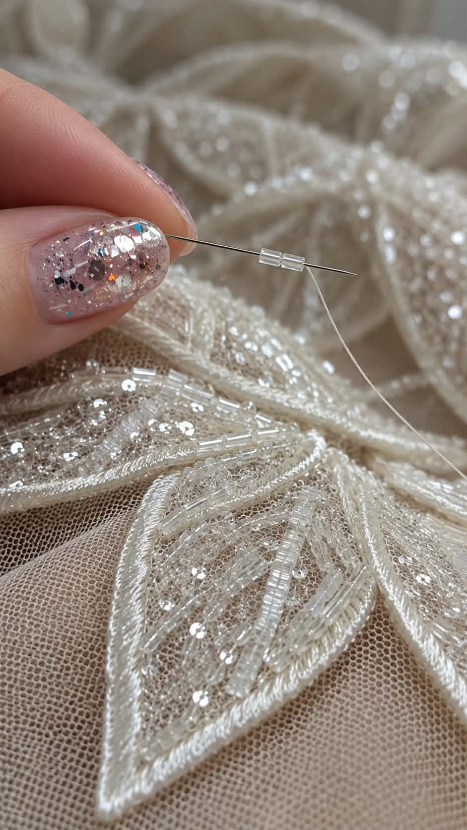Hand beading detail